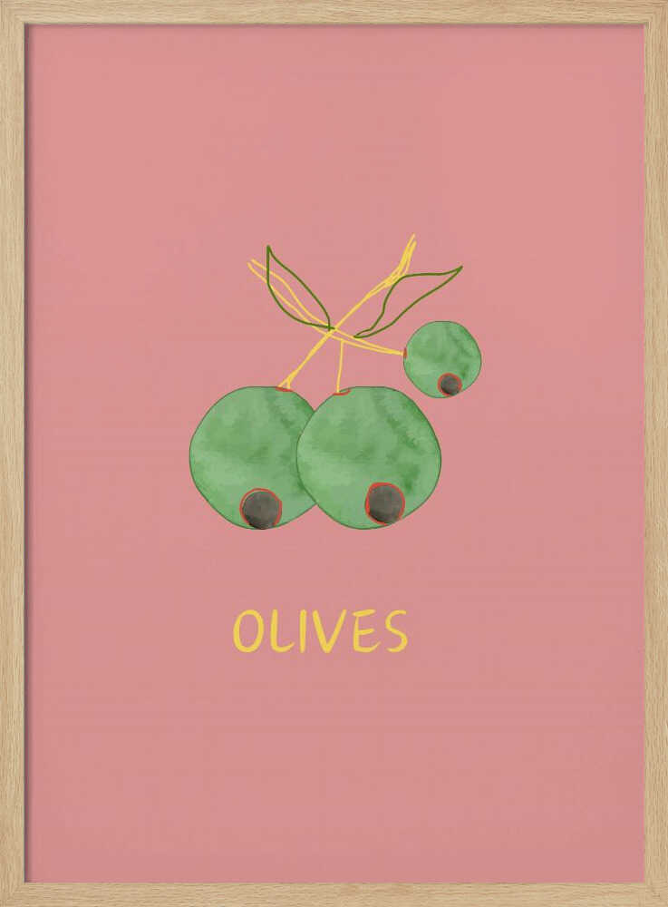 Watercolor Green Olives