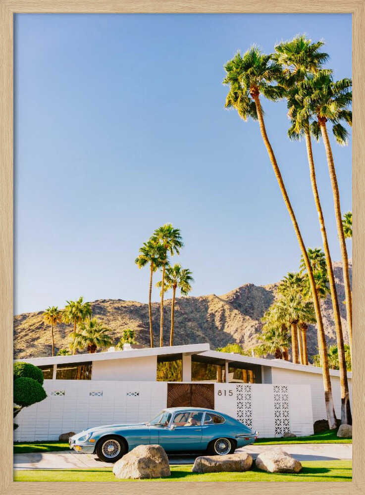 Midcentury Modern Blue Car
