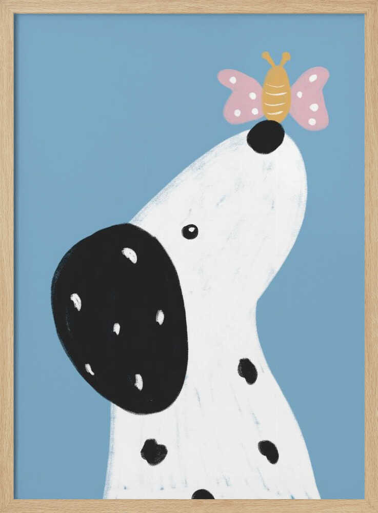 Dalmatian with a butterfly