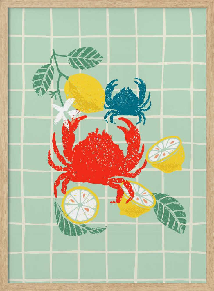 Vibrant Crabs and Lemons