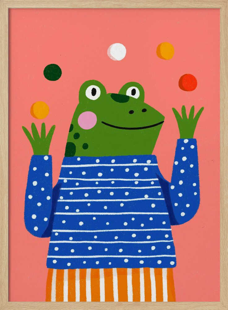 Juggling frog