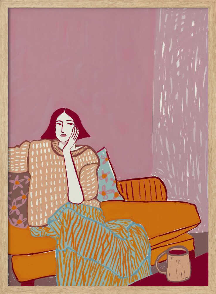 Lady on couch resting