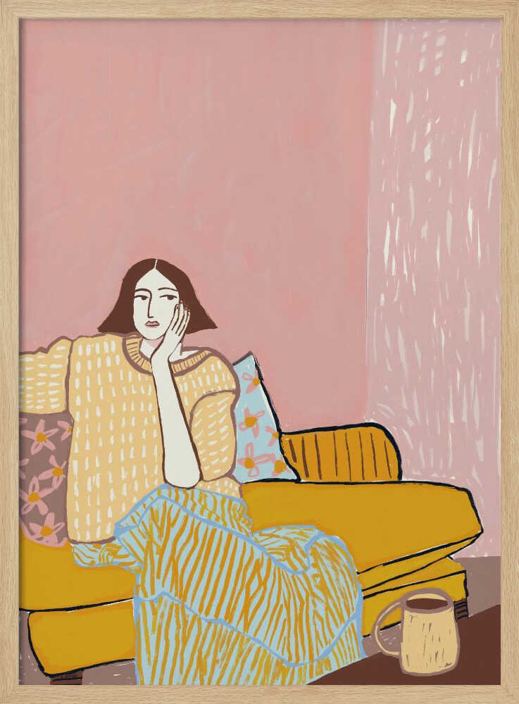 Lady on couch resting
