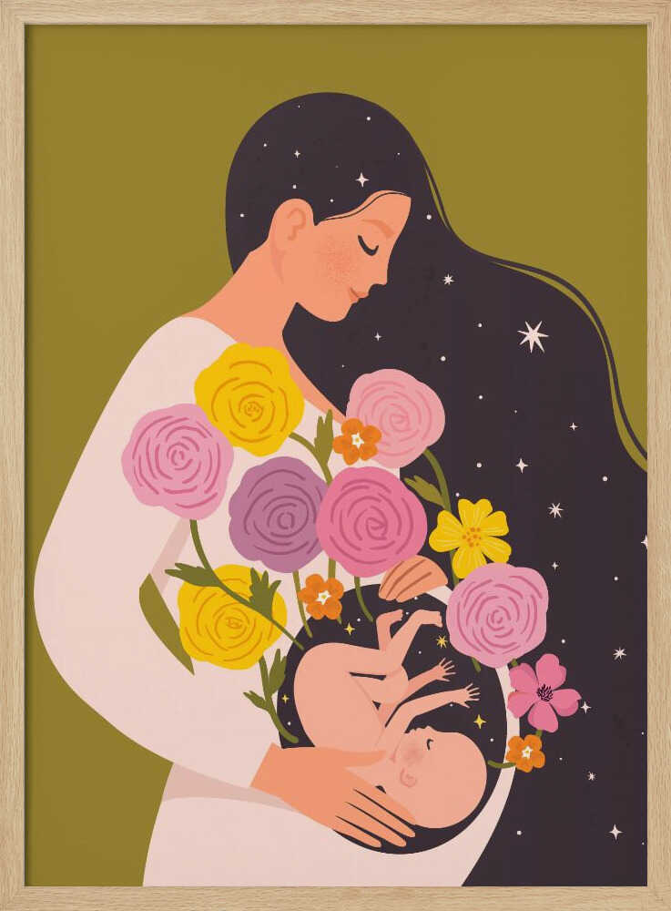 Blooming Motherhood — Pregnancy Wall Art Print