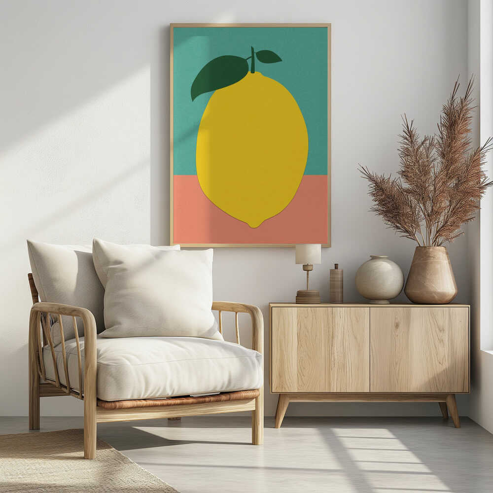 Lemon With Two Leaves