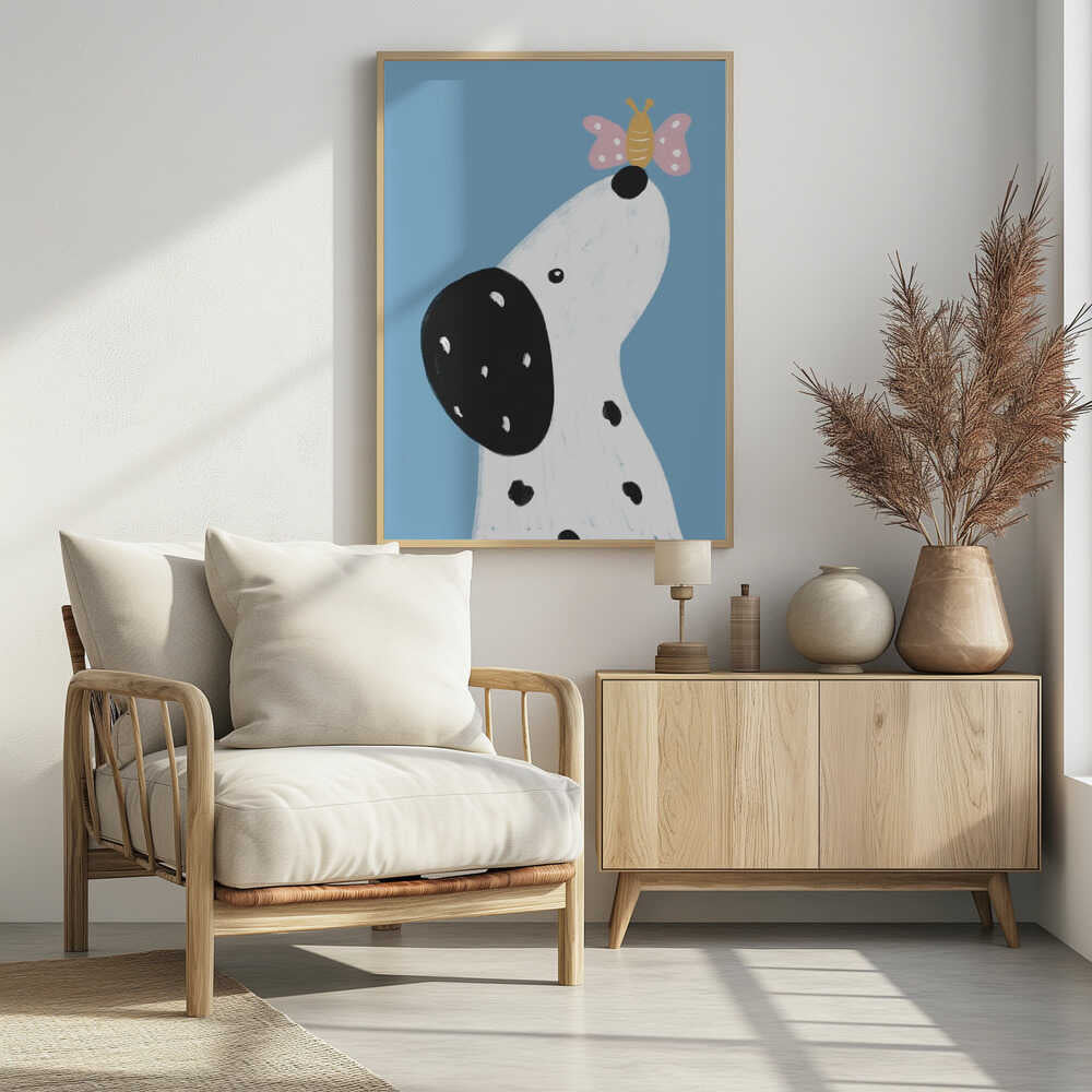 Dalmatian with a butterfly
