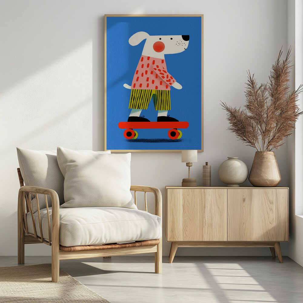 Skating dog