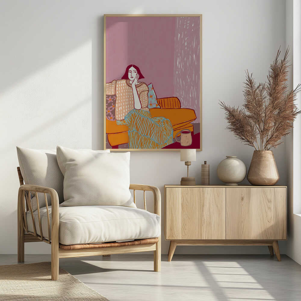 Lady on couch resting