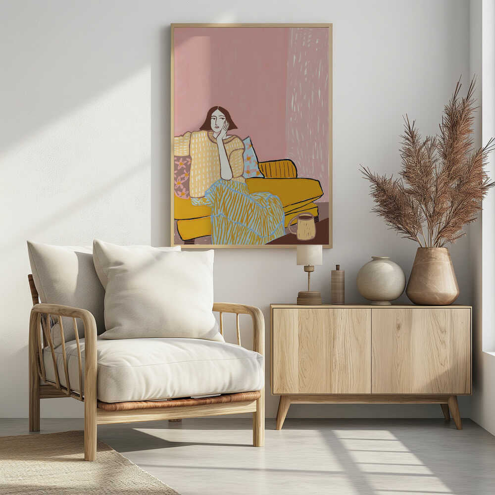 Lady on couch resting