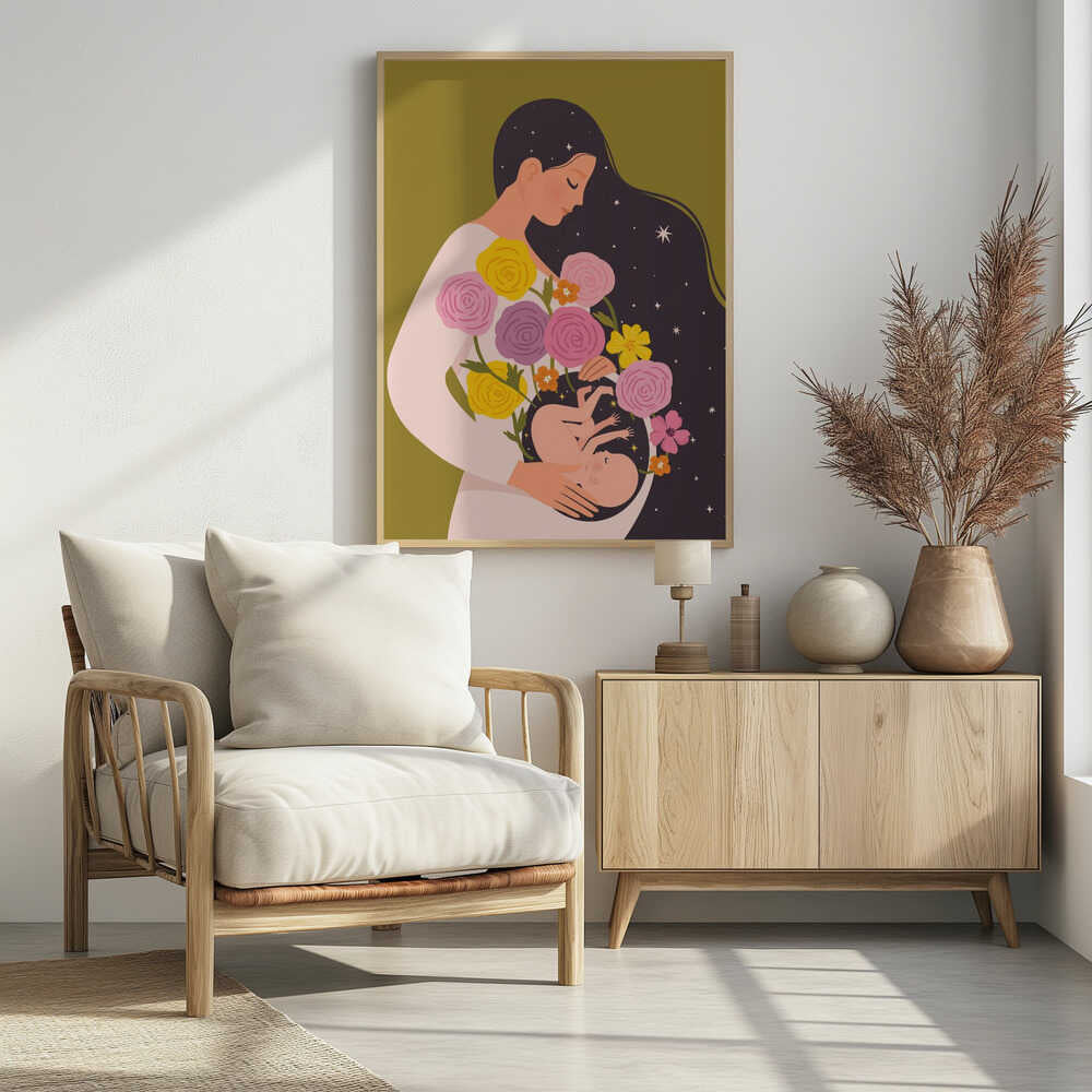 Blooming Motherhood — Pregnancy Wall Art Print