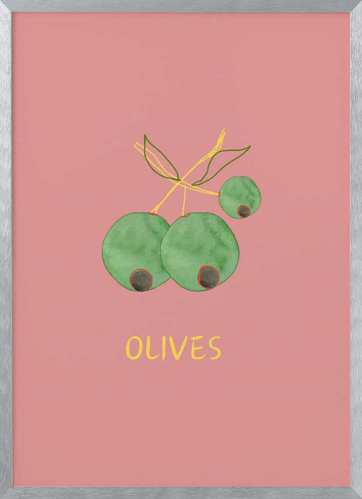 Watercolor Green Olives