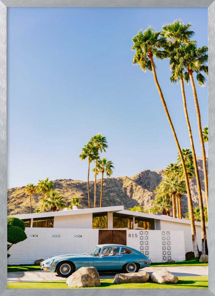 Midcentury Modern Blue Car