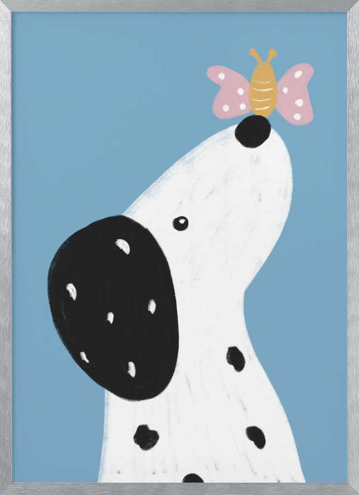Dalmatian with a butterfly