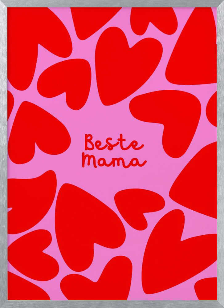 Beste Mama - Herzen rot/pink