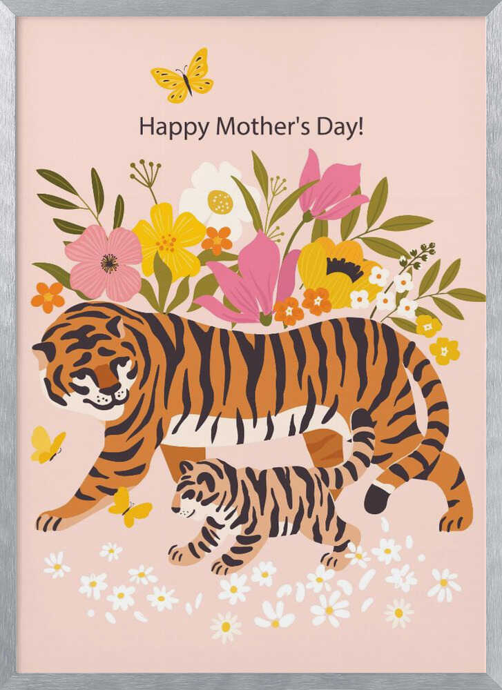 Happy Mother's Day — Tiger & Cub Wall Art Print