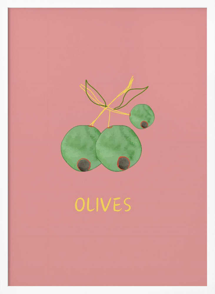 Watercolor Green Olives