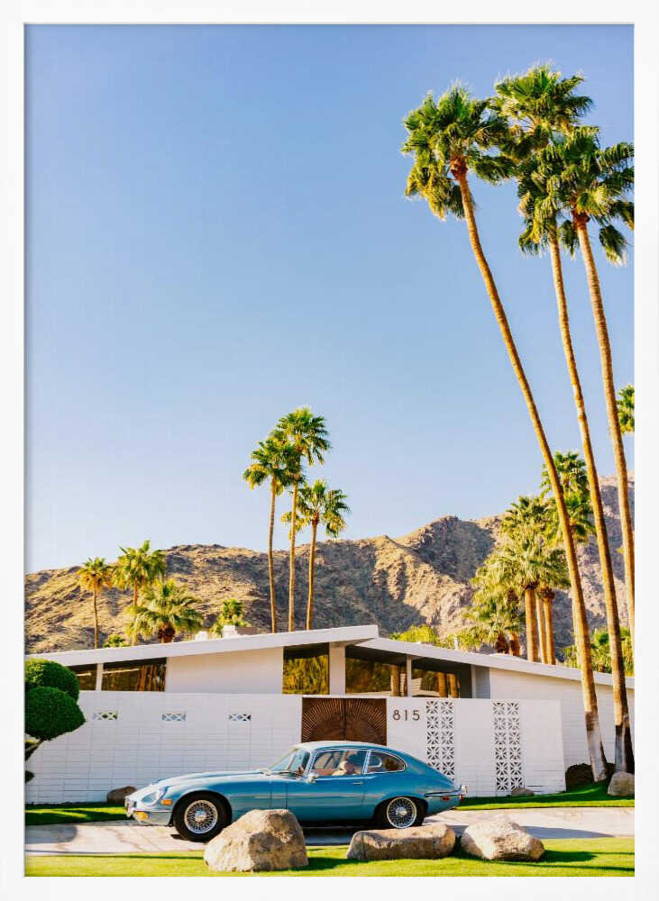 Midcentury Modern Blue Car