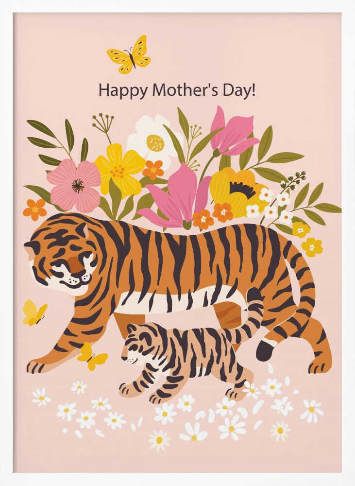 Happy Mother's Day — Tiger & Cub Wall Art Print