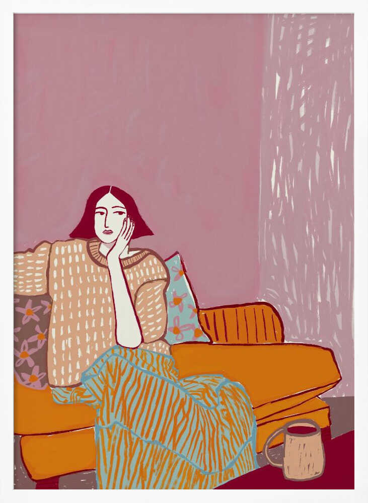 Lady on couch resting