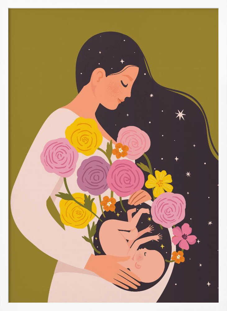 Blooming Motherhood — Pregnancy Wall Art Print