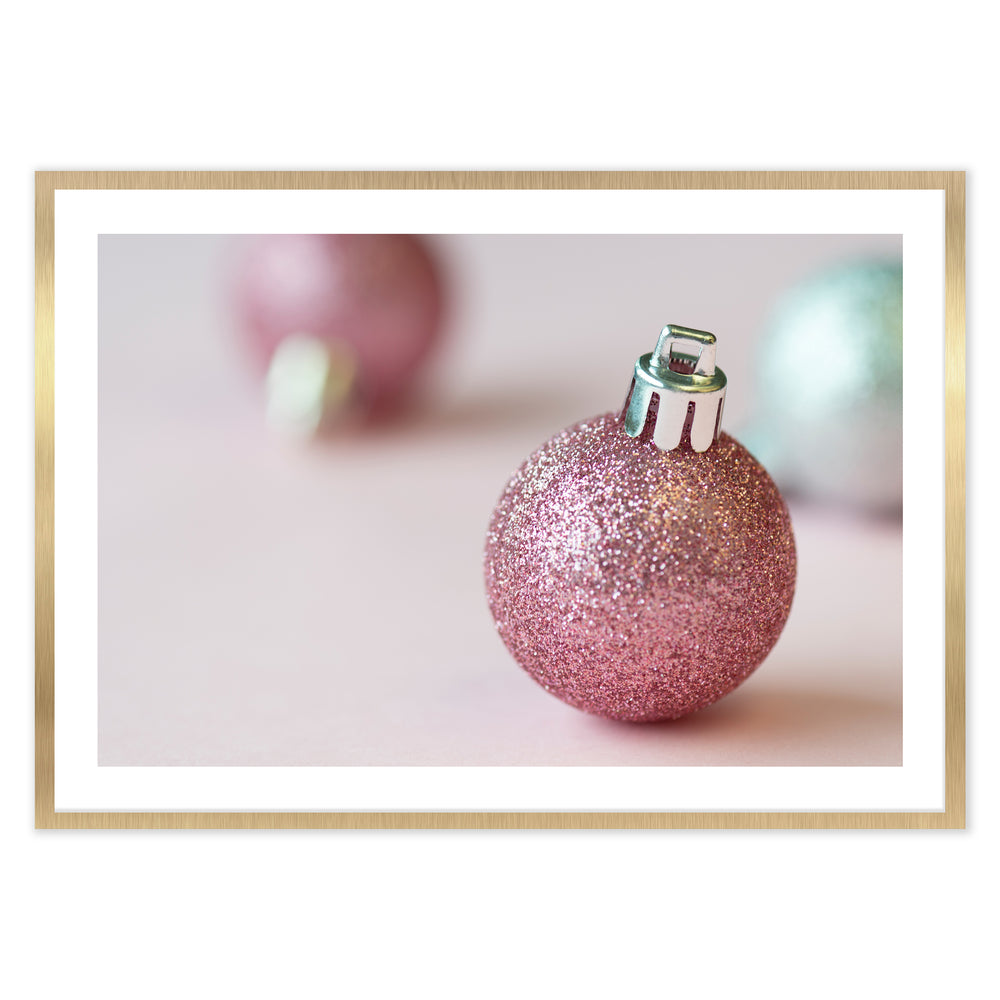 Pink Bauble Festive Photographic Print