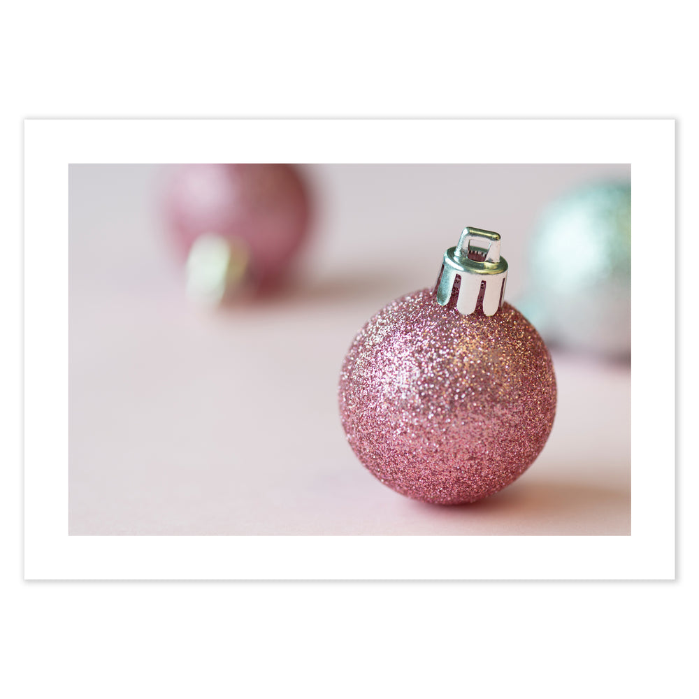 Pink Bauble Festive Photographic Print