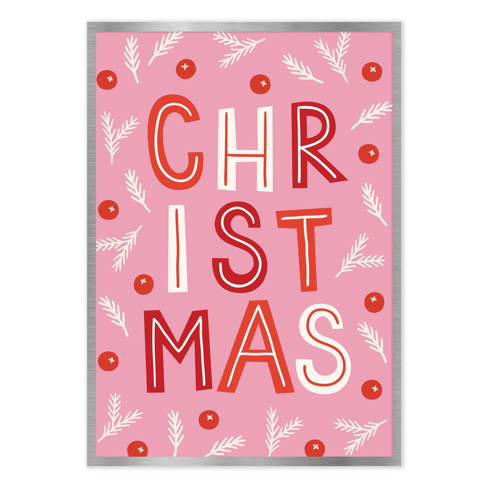 Pink Christmas Festive Graphic Print