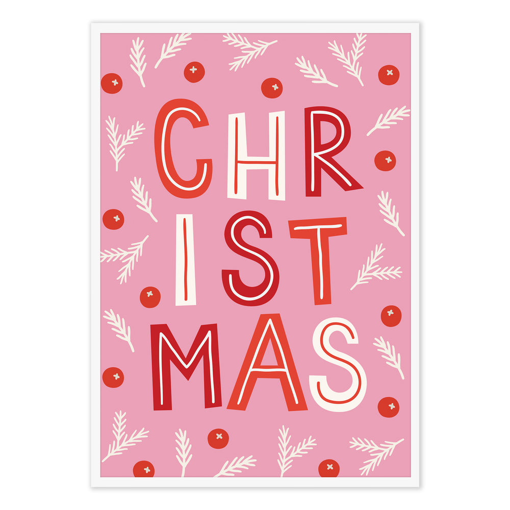 Pink Christmas Festive Graphic Print