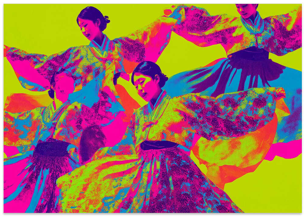 Colorful Hanbok Dancers
