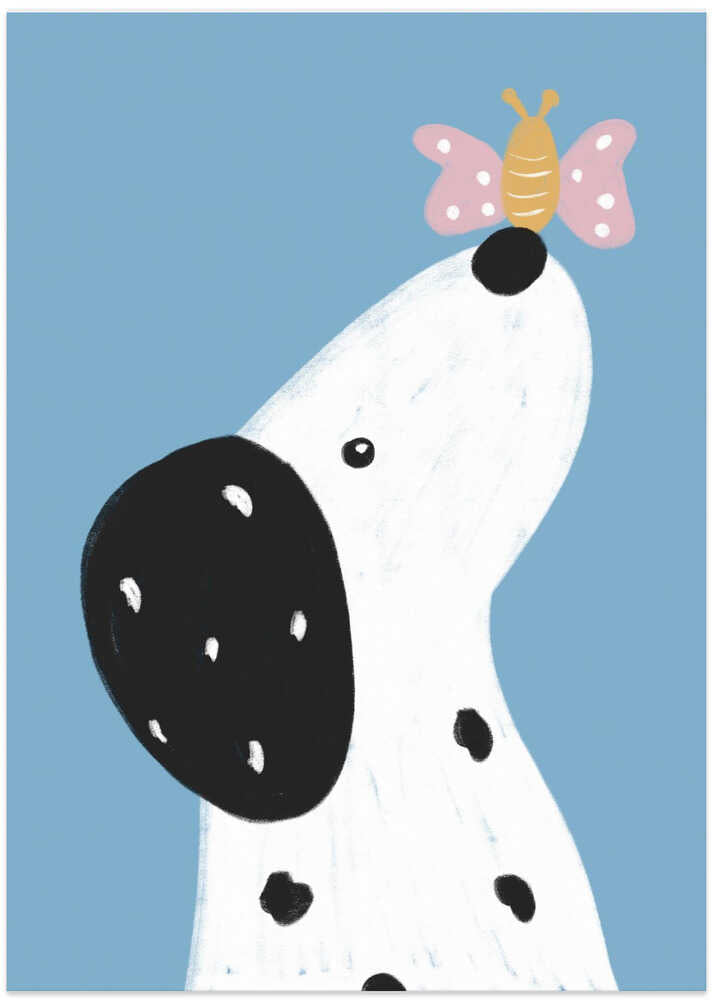 Dalmatian with a butterfly
