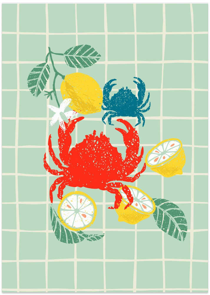 Vibrant Crabs and Lemons