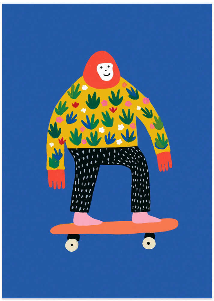 Skating gorilla