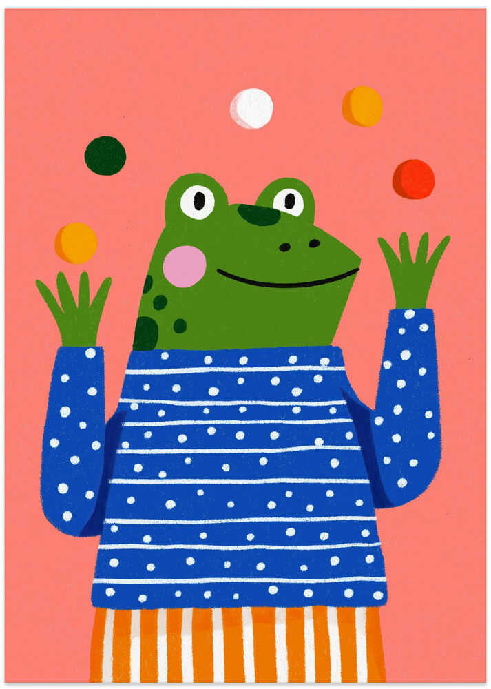 Juggling frog