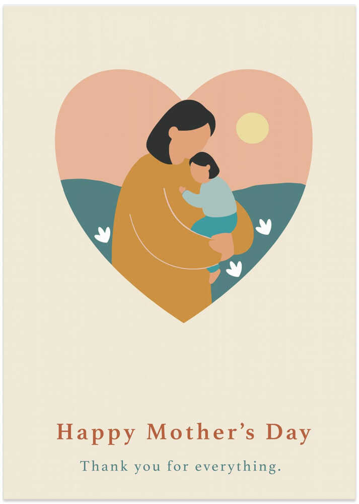 Motherhood Embrace Heart Card