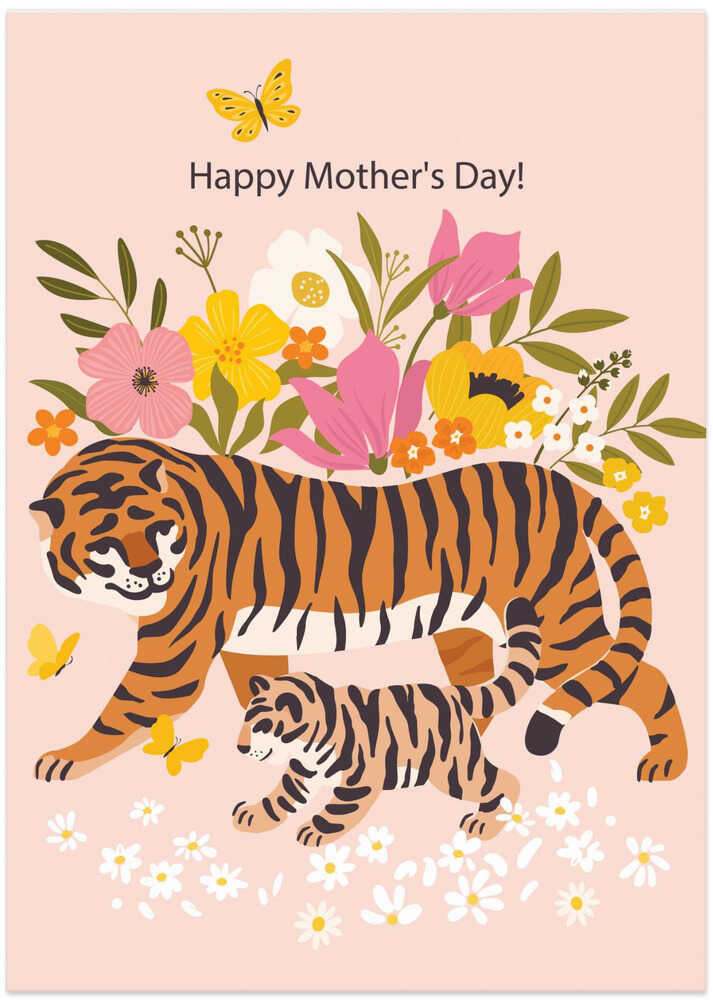 Happy Mother's Day — Tiger & Cub Wall Art Print