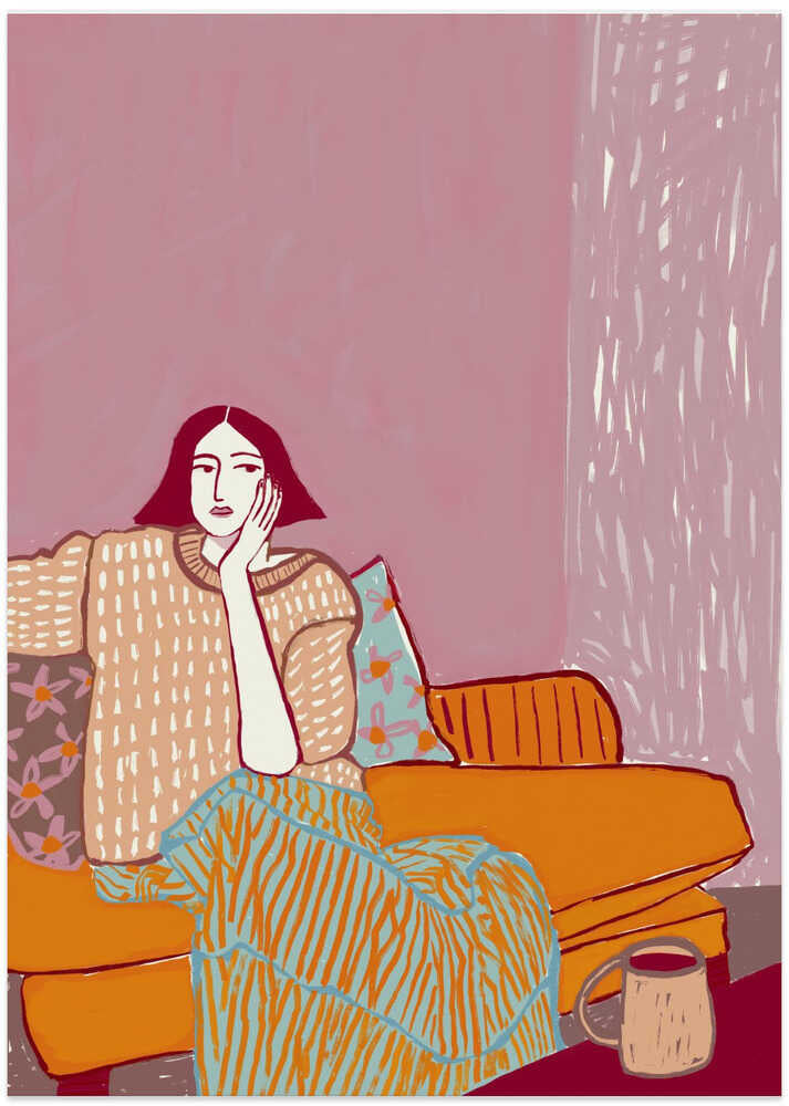Lady on couch resting