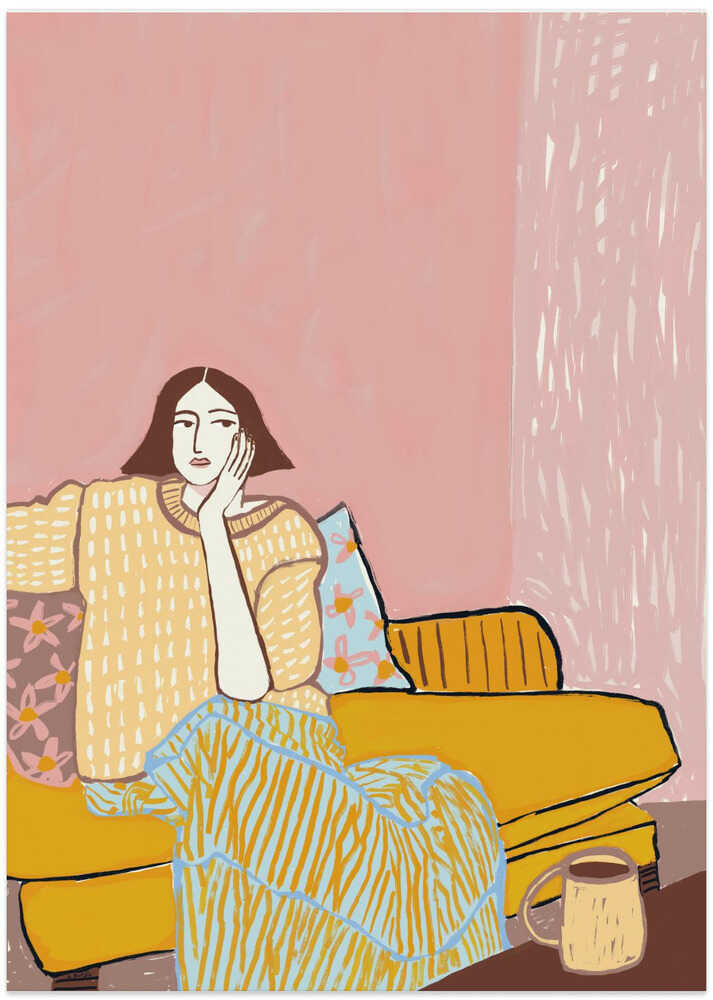 Lady on couch resting