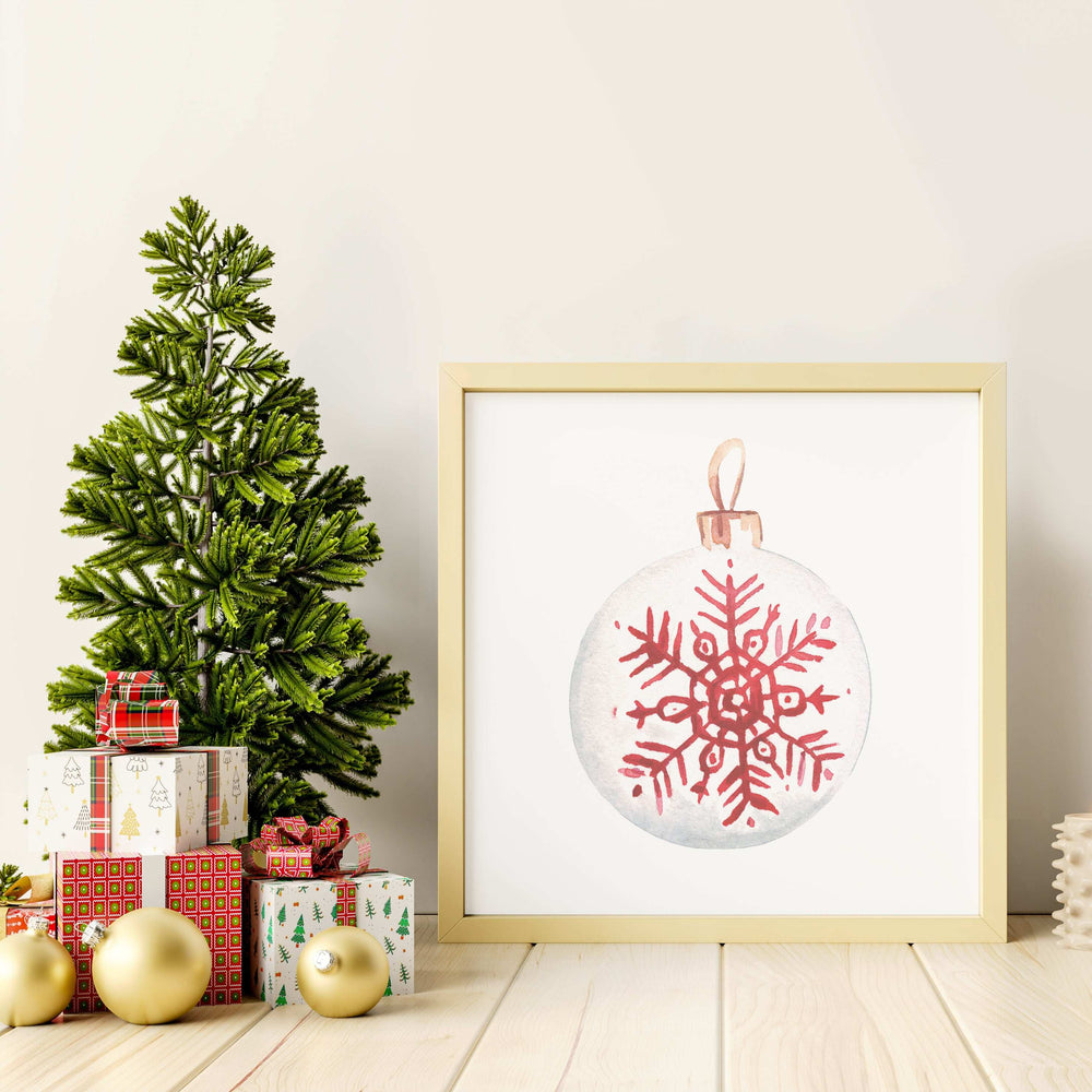 Snowflake Bauble Festive Print