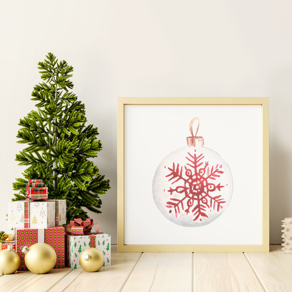Snowflake Bauble Festive Print