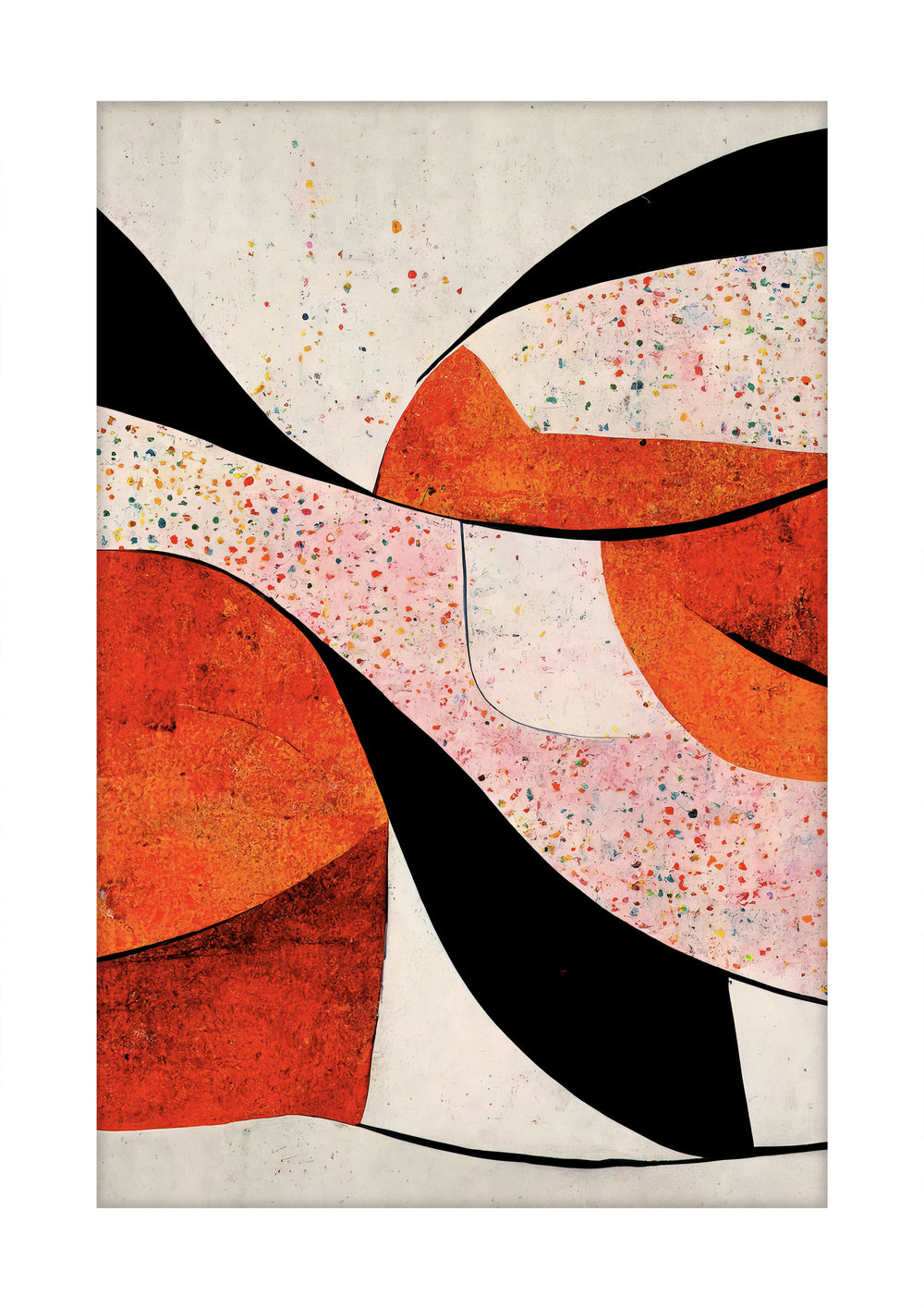 Red and Black Abstract Print