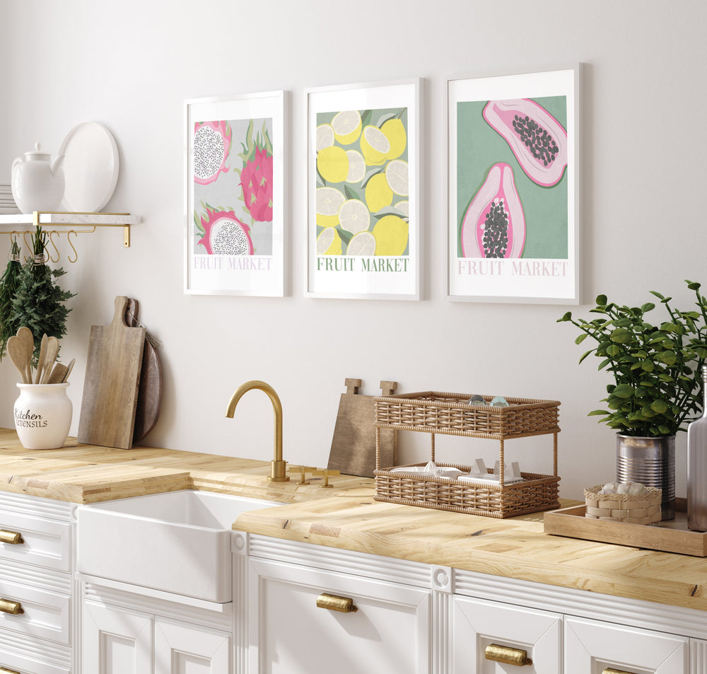 Lemons Cheerful Poster-Style Wall Art