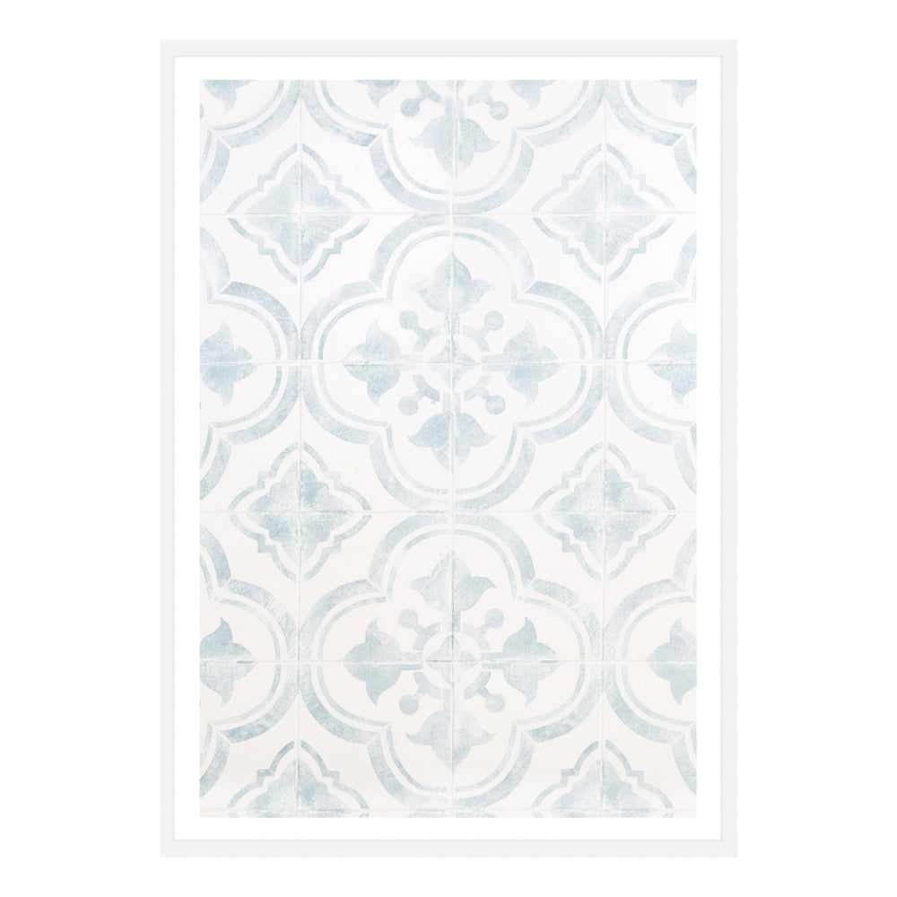 Italian Tiles Cool Toned Framed Wall Art
