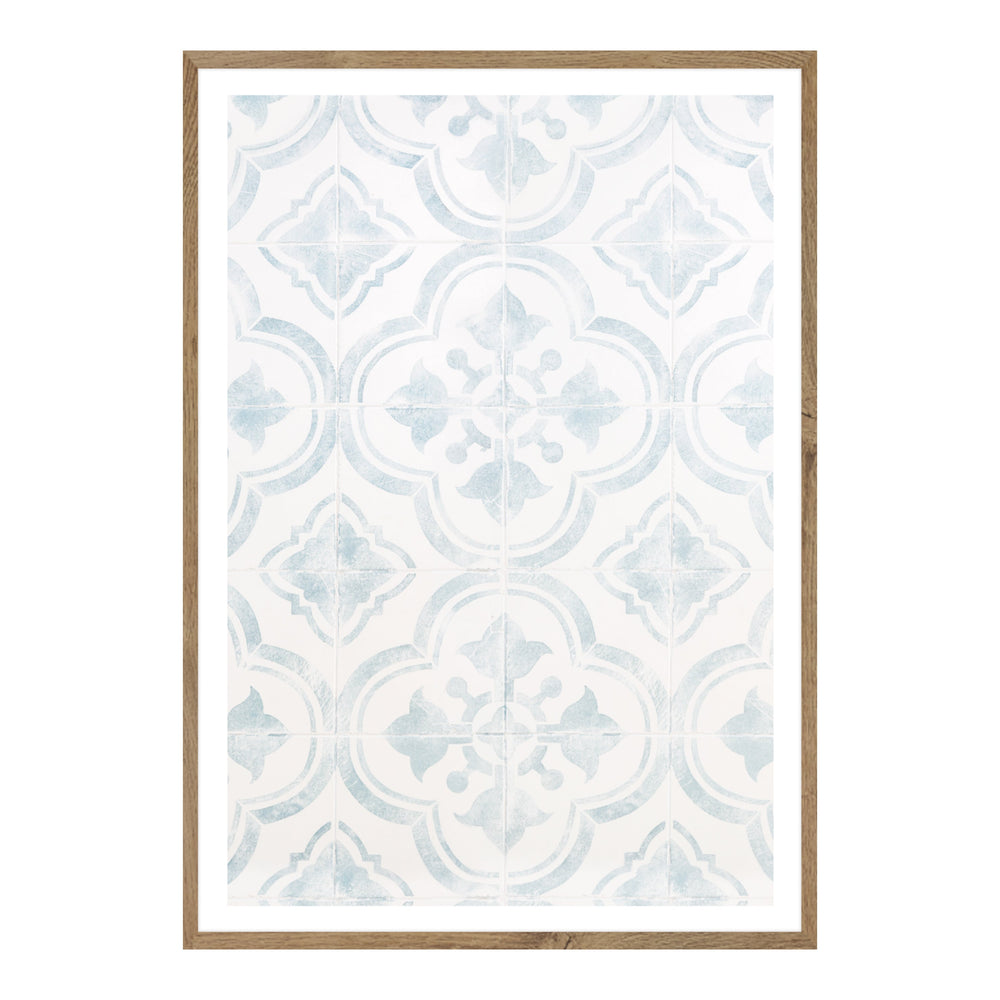 Italian Tiles Cool Toned Framed Wall Art