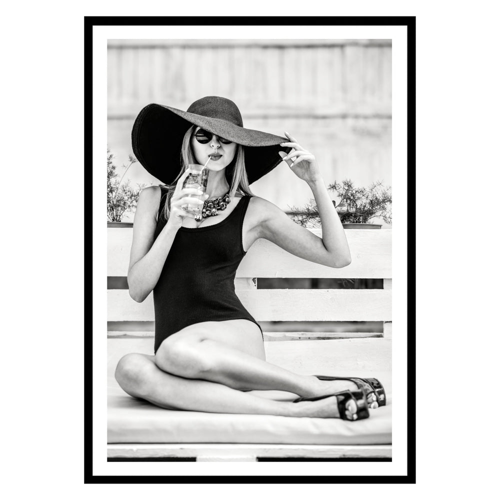 Poolside Black and White Photographic Print