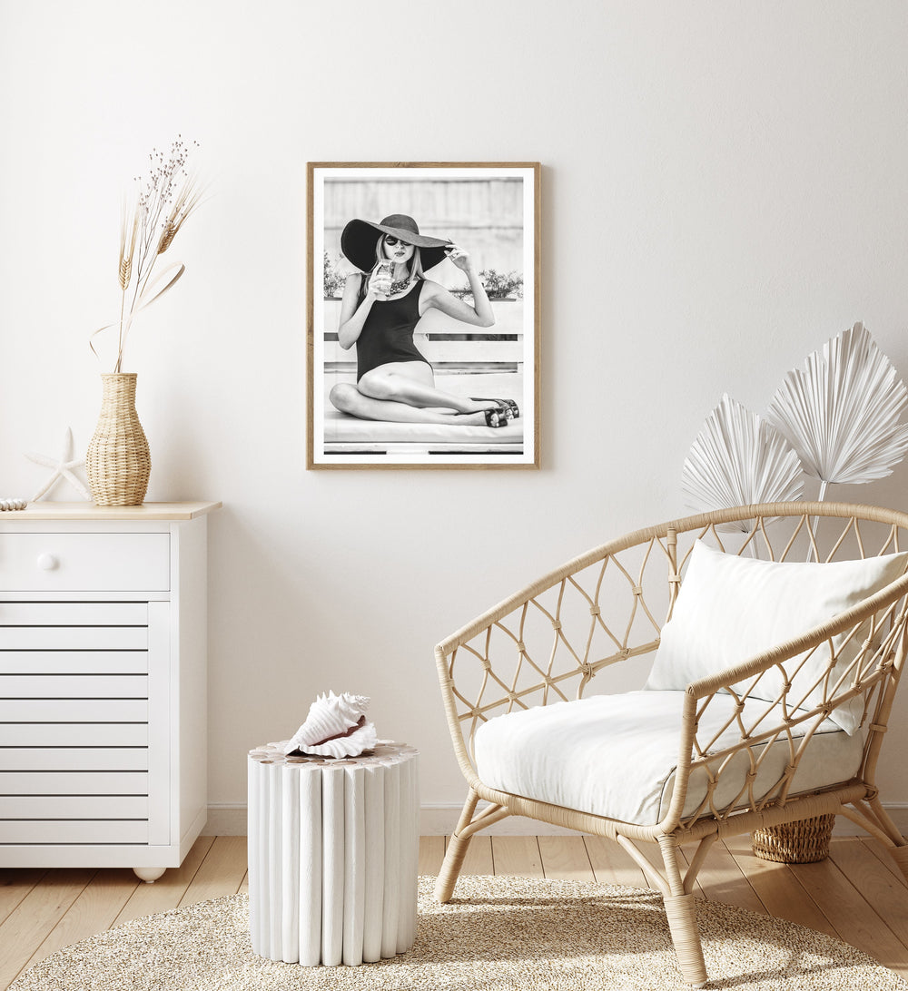 Poolside Black and White Photographic Print