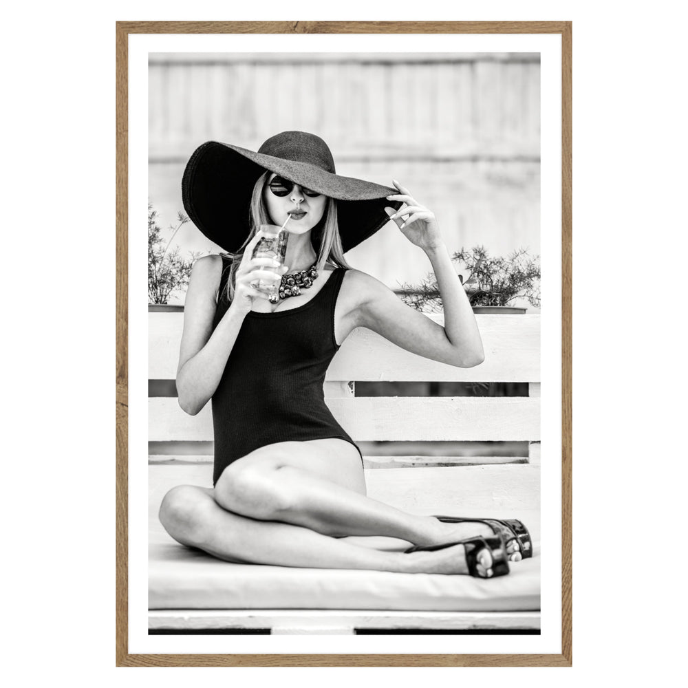 Poolside Black and White Photographic Print